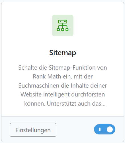 Sitemap aktivieren Widget