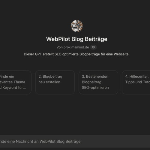 WebPilot Blog 1 Blogbeiträge schreiben mit KI