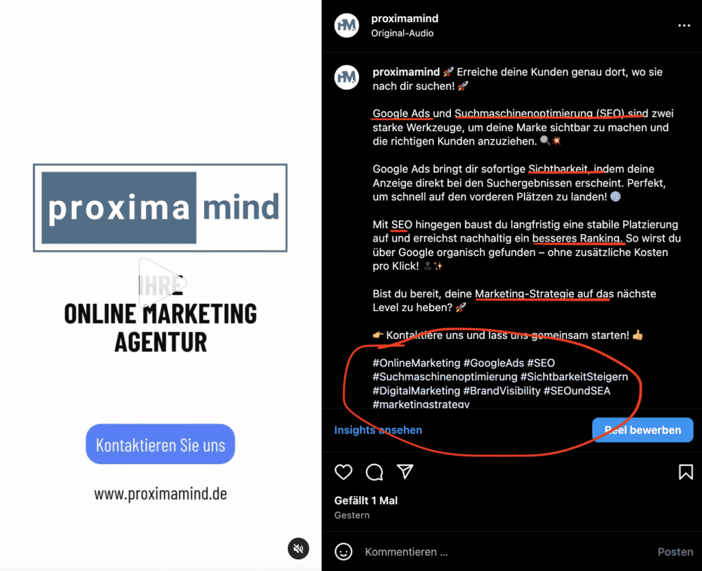 Instagram SEO Optimierung